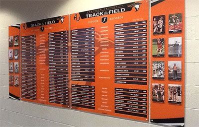 sports record board wall